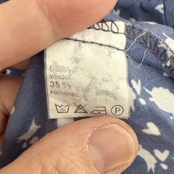 vintage 80s HIGH WAISTED FULL SKIRT midi button front mom floral boho academic S - Picture 9 of 9